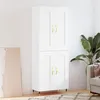 Image de vidaXL Buffet Haut, Armoire avec Pieds, Meuble de Rangement, Organisateur de Salon Salle de Séjour, Moderne, Blanc Bois d'Ingénierie
