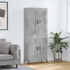 Image de vidaXL Buffet Haut, Armoire de Rangement avec Pieds, Meuble de Rangement, Organisateur Salon Salle de Séjour, Gris Béton Bois d'Ingénierie