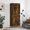 Image de vidaXL Buffet haut Chêne fumé 69,5x34x180 cm Bois d'ingénierie