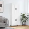 Image de vidaXL Buffet Haut, Armoire de Rangement avec Pieds, Meuble de Rangement, Organisateur Salon Salle de Séjour, Blanc Bois d'Ingénierie