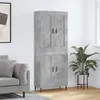 Image de vidaXL Buffet Haut, Armoire de Rangement avec Pieds, Meuble de Rangement, Organisateur Salon Salle de Séjour, Gris Béton Bois d'Ingénierie