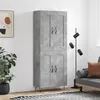 Image de vidaXL Buffet haut Gris béton 69,5x34x180 cm Bois d'ingénierie