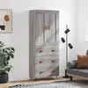 Image de vidaXL Buffet Haut, Armoire de Rangement avec Pieds, Meuble de Rangement, Organisateur Salon Salle de Séjour, Sonoma Gris Bois d'Ingénierie