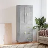 Image de vidaXL Buffet Haut, Armoire avec Portes et Pieds, Meuble de Rangement, Organisateur de Salon Salle de Séjour, Moderne, Gris Béton Bois d'Ingénierie