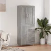 Image de vidaXL Buffet haut Sonoma gris 69,5x34x180 cm Bois d'ingénierie