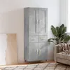 Image de vidaXL Buffet Haut, Armoire avec Portes et Pieds, Meuble de Rangement, Organisateur de Salon Salle de Séjour, Moderne, Gris Béton Bois d'Ingénierie