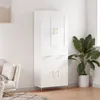 Image de vidaXL Buffet Haut, Armoire de Rangement avec Pieds, Meuble de Rangement, Organisateur Salon Salle de Séjour, Industriel, Blanc Bois d'Ingénierie