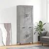 Image de vidaXL Buffet Haut, Armoire de Rangement avec Pieds, Meuble de Rangement, Organisateur Salon Salle de Séjour, Industriel, Gris Béton Bois d'Ingénierie
