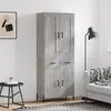 Image de vidaXL Buffet Haut, Armoire de Rangement avec Pieds, Meuble de Rangement, Organisateur Salon Salle de Séjour, Industriel, Sonoma Gris Bois d'Ingénierie