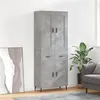 Image de vidaXL Buffet Haut, Armoire de Rangement avec Pieds, Meuble de Rangement, Organisateur Salon Salle de Séjour, Industriel, Gris Béton Bois d'Ingénierie