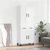 Image de vidaXL Buffet Haut, Armoire de Rangement avec Pieds, Meuble de Rangement, Organisateur Salon Salle de Séjour, Industriel, Blanc Bois d'Ingénierie