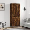 Image de vidaXL Buffet haut Chêne fumé 69,5x34x180 cm Bois d'ingénierie