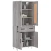 Image de vidaXL Buffet haut Sonoma gris 69,5x34x180 cm Bois d'ingénierie