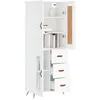 Image de Buffet haut Blanc 69,5x34x180 cm Bois d'ingénierie