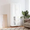 Image de vidaXL Buffet Haut, Armoire avec Portes et Pieds, Meuble de Rangement, Organisateur de Salon Salle de Séjour, Moderne, Blanc Bois d'Ingénierie