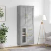 Image de vidaXL Hoge kast 69,5x34x180 cm bewerkt hout betongrijs3199933