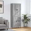 Image de vidaXL Buffet Haut, Armoire de Rangement avec Pieds, Meuble de Rangement, Organisateur Salon Salle de Séjour, Industriel, Sonoma Gris Bois d'Ingénierie 3200023