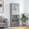 Image de vidaXL Buffet Haut, Armoire de Rangement avec Pieds, Meuble de Rangement, Organisateur Salon Salle de Séjour, Industriel, Gris Béton Bois d'Ingénierie