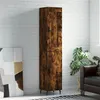 Image de vidaXL Buffet Haut, Armoire de Rangement avec Pieds, Meuble de Rangement, Organisateur Salon Salle de Séjour, Moderne, Chêne Fumé Bois d'Ingénierie