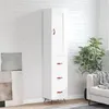 Image de vidaXL Buffet haut Blanc brillant 34,5x34x180 cm Bois d'ingénierie 3200171