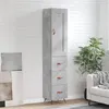 Image de vidaXL Buffet Haut, Armoire de Rangement avec Pieds, Meuble de Rangement, Organisateur Salon Salle de Séjour, Moderne, Gris Béton Bois d'Ingénierie