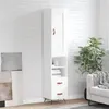 Image de vidaXL Buffet haut Blanc brillant 34,5x34x180 cm Bois d'ingénierie 3200235