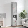 Image de vidaXL Buffet Haut, Armoire de Rangement avec Pieds, Meuble de Rangement, Organisateur Salon Salle de Séjour, Moderne, Gris Béton Bois d'Ingénierie