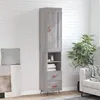 Image de vidaXL Hoge kast 34,5x34x180 cm bewerkt hout grijs sonoma eikenkleurig3200239