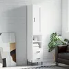 Image de vidaXL Buffet haut Blanc 34,5x34x180 cm Bois d'ingénierie 3200265