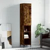 Image de vidaXL Hoge kast 34,5x34x180 cm bewerkt hout gerookt eikenkleurig3200326