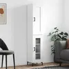 Image de vidaXL Buffet Haut, Armoire de Rangement avec Pieds, Meuble de Rangement, Organisateur Salon Salle de Séjour, Moderne, Blanc Bois d'Ingénierie