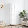 Image de vidaXL Buffet Haut, Armoire avec Portes et Pieds, Meuble de Rangement, Organisateur de Salon Salle de Séjour, Moderne, Blanc Bois d'Ingénierie 3200433