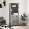 Image de vidaXL Buffet haut Sonoma gris 69,5x34x180 cm Bois d'ingénierie3200495
