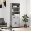 Image de vidaXL Buffet Haut, Armoire de Rangement avec Pieds, Meuble de Rangement, Organisateur Salon Salle de Séjour, Moderne, Gris Béton Bois d'Ingénierie