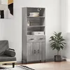 Image de vidaXL Buffet Haut, Armoire de Rangement avec Pieds, Meuble de Rangement, Organisateur Salon Salle de Séjour, Moderne, Sonoma Gris Bois d'Ingénierie