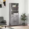 Image de vidaXL Buffet Haut, Armoire de Rangement avec Pieds, Meuble de Rangement, Organisateur Salon Salle de Séjour, Moderne, Sonoma Gris Bois d'Ingénierie 3200551
