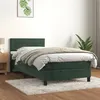 Image de vidaXL Boxspring met matras fluweel donkergroen 90x190 cm3141338