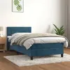 Image de vidaXL Boxspring met matras fluweel donkerblauw 90x190 cm3141339