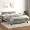 Image de vidaXL Boxspring met matras fluweel lichtgrijs 140x190 cm3141359