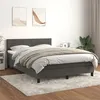 Image de vidaXL Boxspring met matras fluweel donkergrijs 140x200 cm3141366