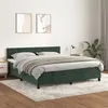 Image de vidaXL Boxspring met matras fluweel donkergroen 160x200 cm3141374