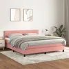 Image de vidaXL Boxspring met matras fluweel roze 160x200 cm3141376