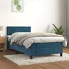 Image de vidaXL Boxspring met matras fluweel donkerblauw 90x190 cm3141399