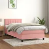 Image de vidaXL Boxspring met matras fluweel roze 90x190 cm3141400