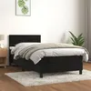 Image de vidaXL Boxspring met matras fluweel zwart 90x200 cm3141403