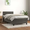 Image de vidaXL Boxspring met matras fluweel donkergrijs 100x200 cm3141408