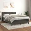 Image de vidaXL Boxspring met matras fluweel donkergrijs 140x190 cm3141420