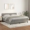 Image de vidaXL Boxspring met matras fluweel lichtgrijs 160x200 cm3141431