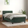 Image de vidaXL Boxspring met matras fluweel donkergroen 90x190 cm3141458