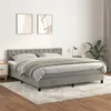 Image de vidaXL Boxspring met matras fluweel lichtgrijs 160x200 cm3141491